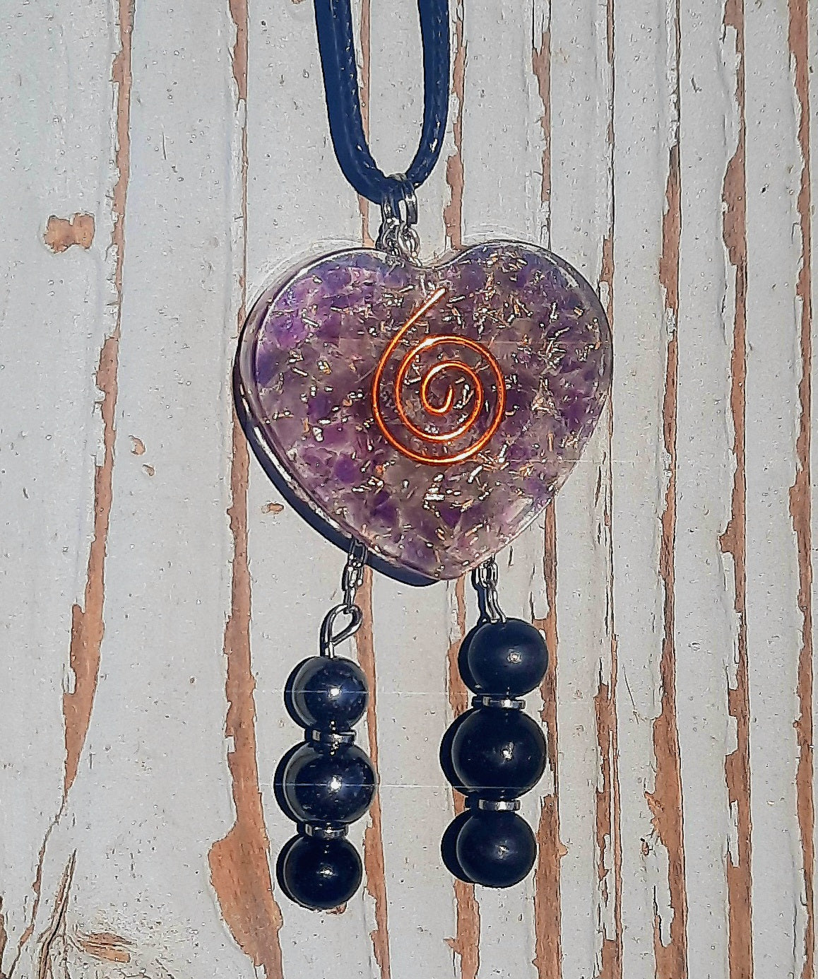 Orgone Heart Empath Protection EMF 5G Protection Healing Energy Necklace Pendant: Shungite Hematite Black Tourmaline