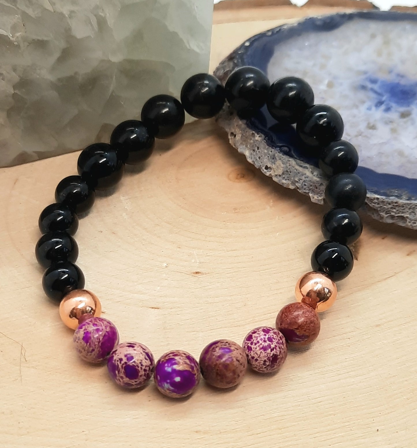 Chakra Bracelet: Jasper + Shungite Black Tourmaline Copper Bracelet - Maximum Protection