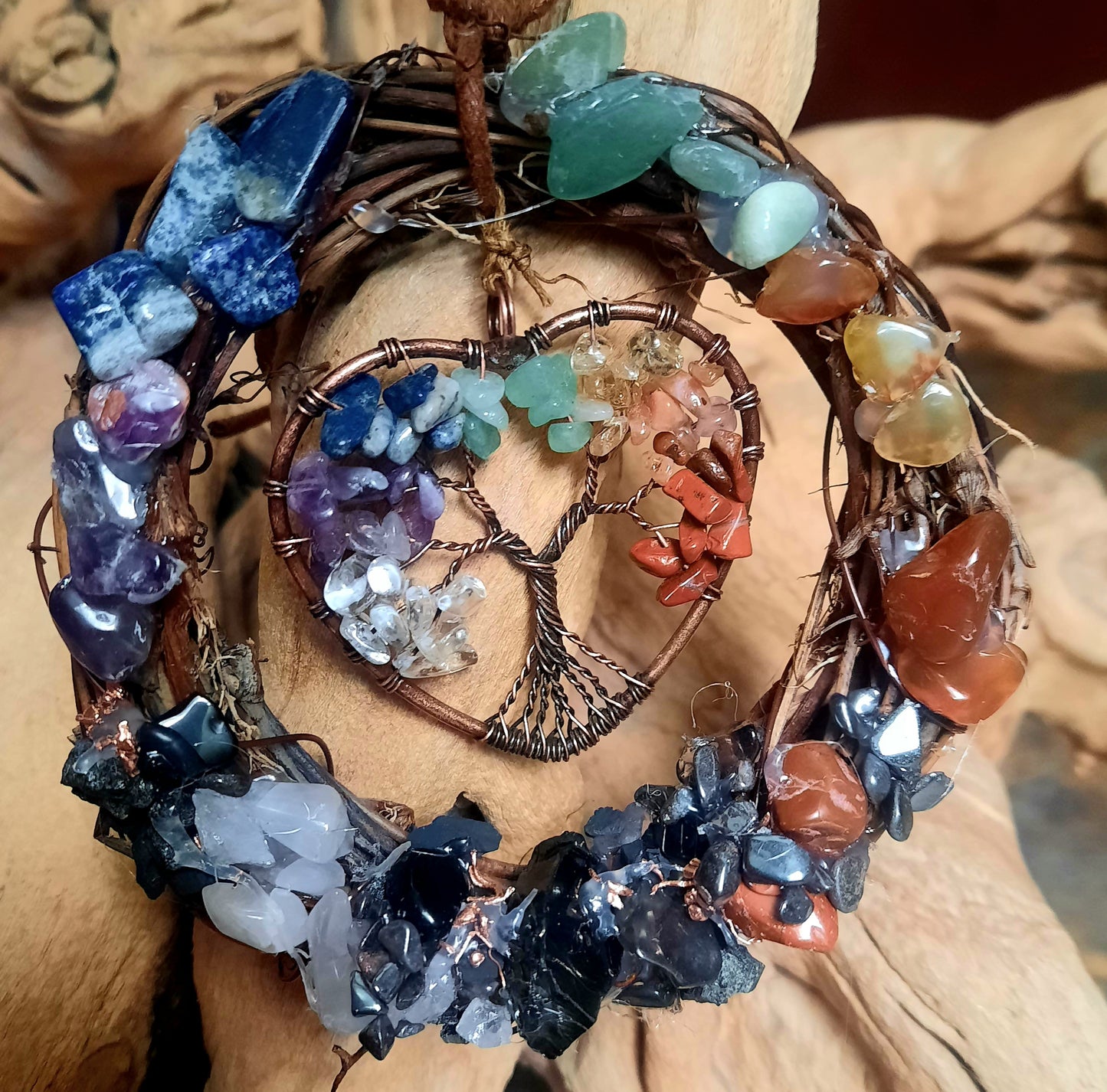 Chakra Crystal EMF 5G Synergizing Room Protection with Shungite Hematite Tourmaline Rose Quartz