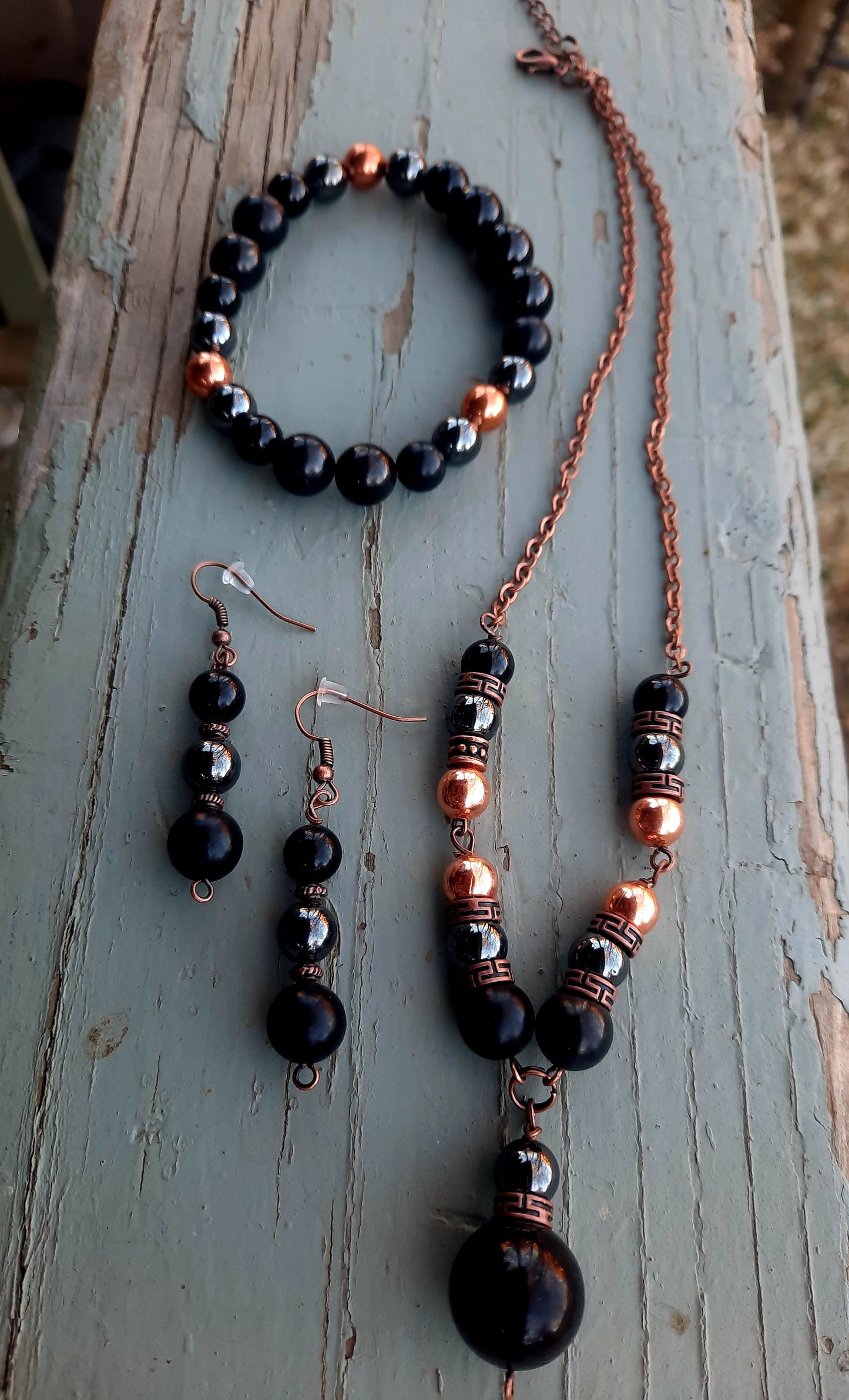 Power Necklace - Shungite, Hematite, Black Tourmaline & Copper EMF 5G Protection
